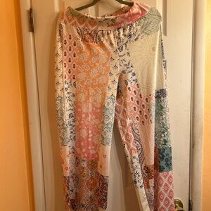 Colorful Patchwork Pattern Pants